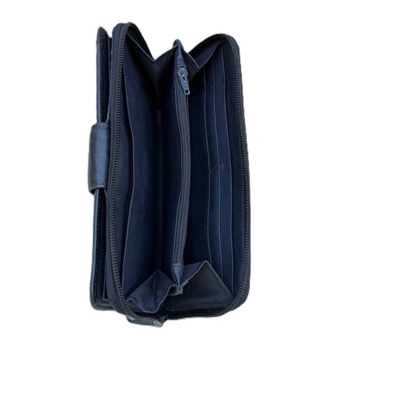 Mundi Genuine Leather Wallet, Cheques, Cards, Coins Navy - Picture 8 of 11